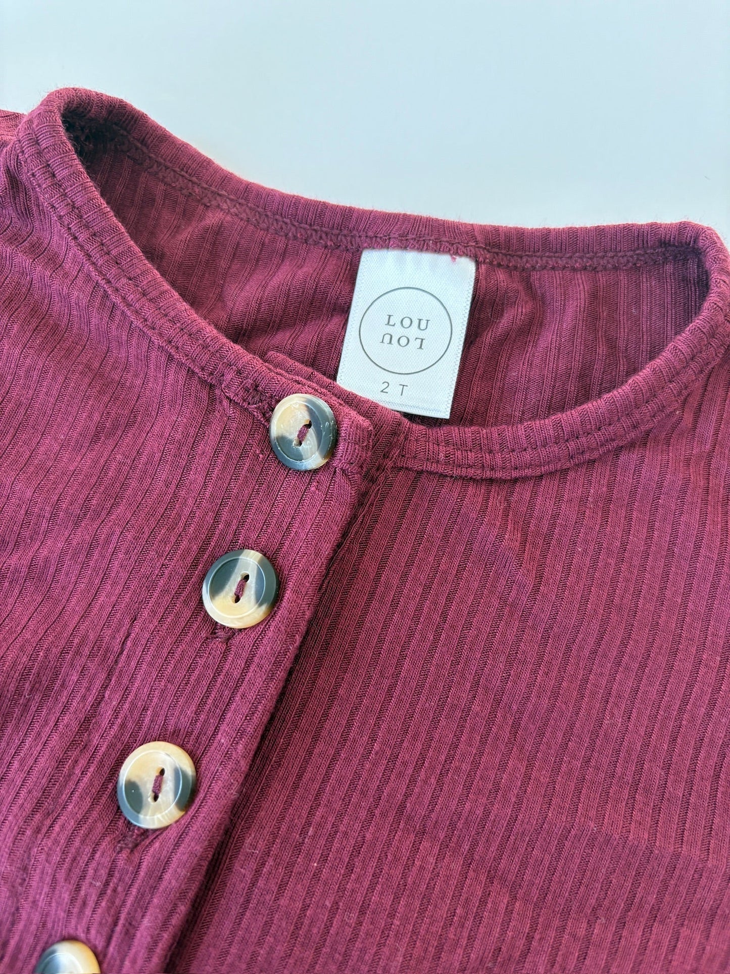 Seller #105 - Size 2T Girls Lou Lou & Co Libby (Burgundy Ribbed) Top & Bottom Set VGUC