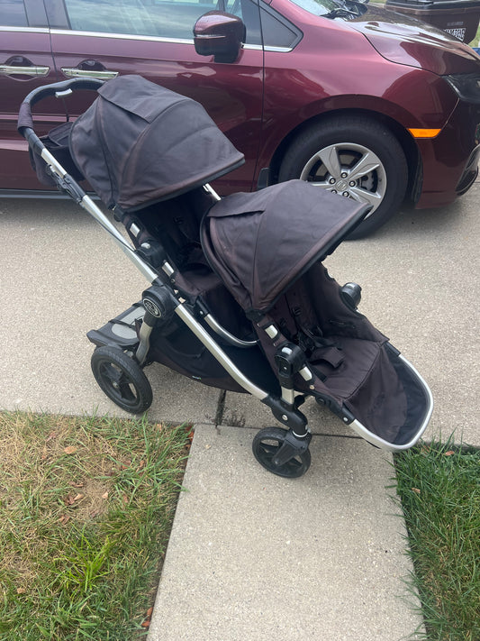 #180 Baby Jogger City Select Double stroller with attachments
