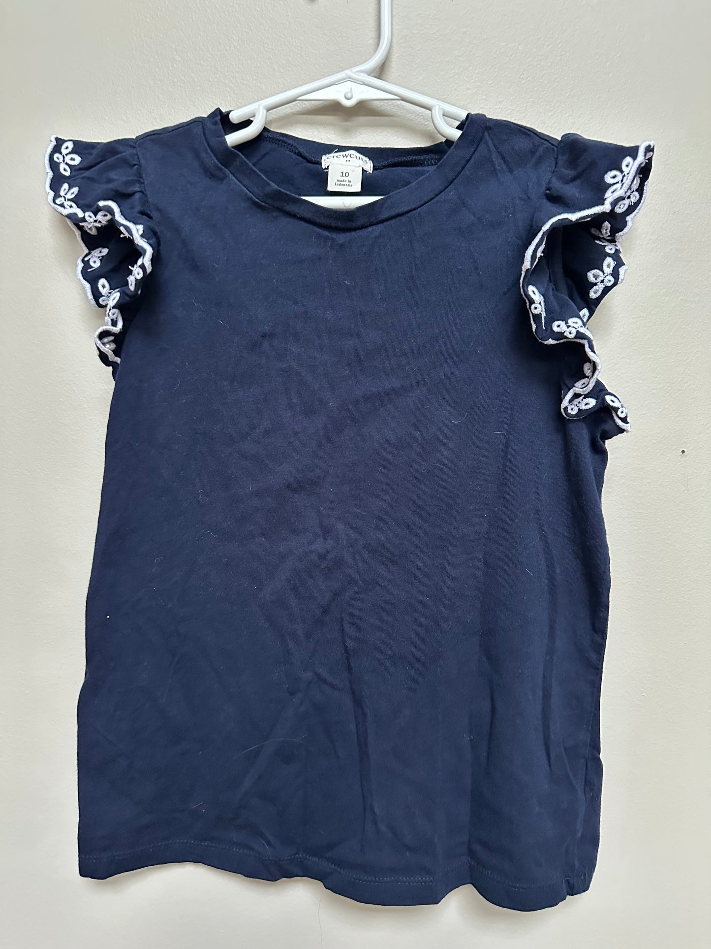 #130 Crewcuts Girls Sz 10 Navy Top