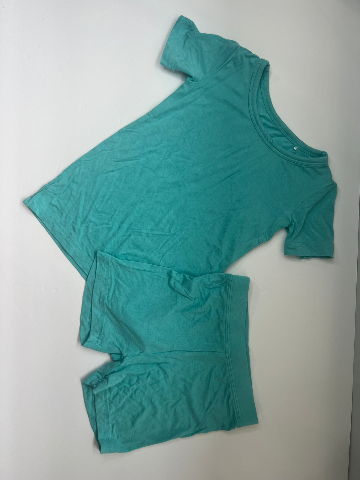 #180 Little Sleepies girls or boys size 18-24 months tealshort sleeve and shorts set