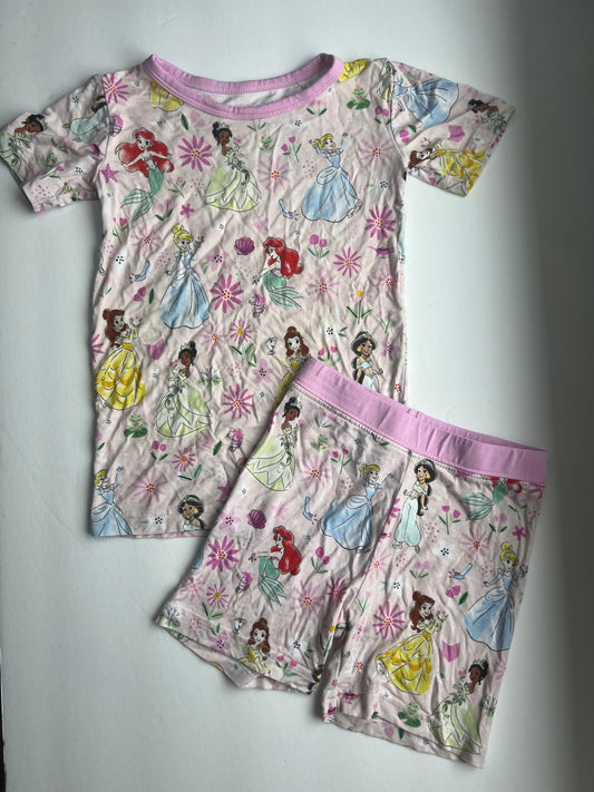 #180 Little Sleepies girls size 2T OG princess print shorts set