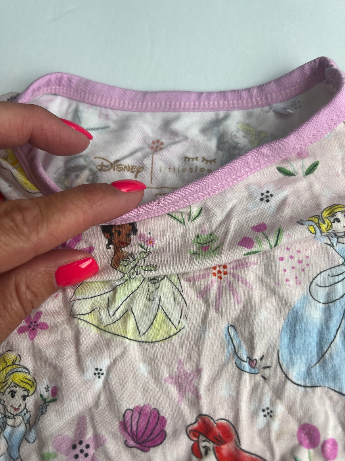 #180 Little Sleepies girls size 2T OG princess print shorts set