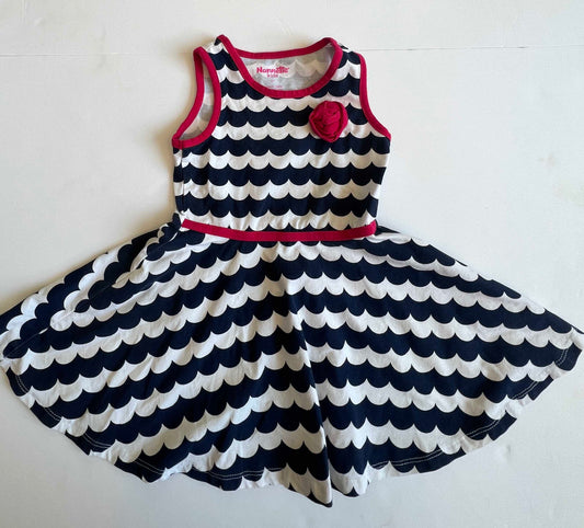 Girl 3T Navy Blue and White Dress - Excellent Condition (EC)