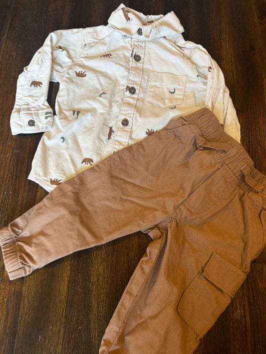 Seller #21 Carters boy 12mo outfit outdoorsy print