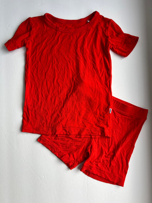 #180 Little Sleepies boy or girl size 12-18 months red short sleeve and short set