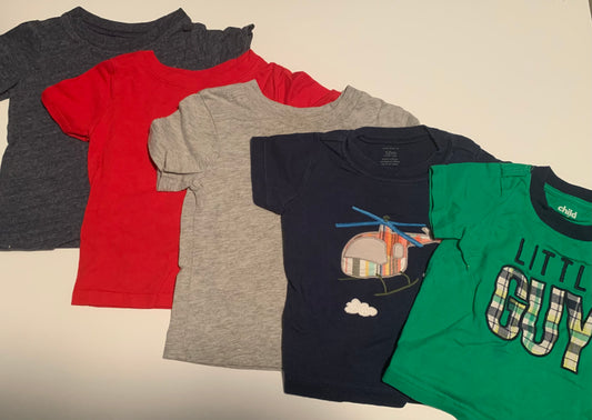 5 Boys shirts 12 months- bundle clothing lot