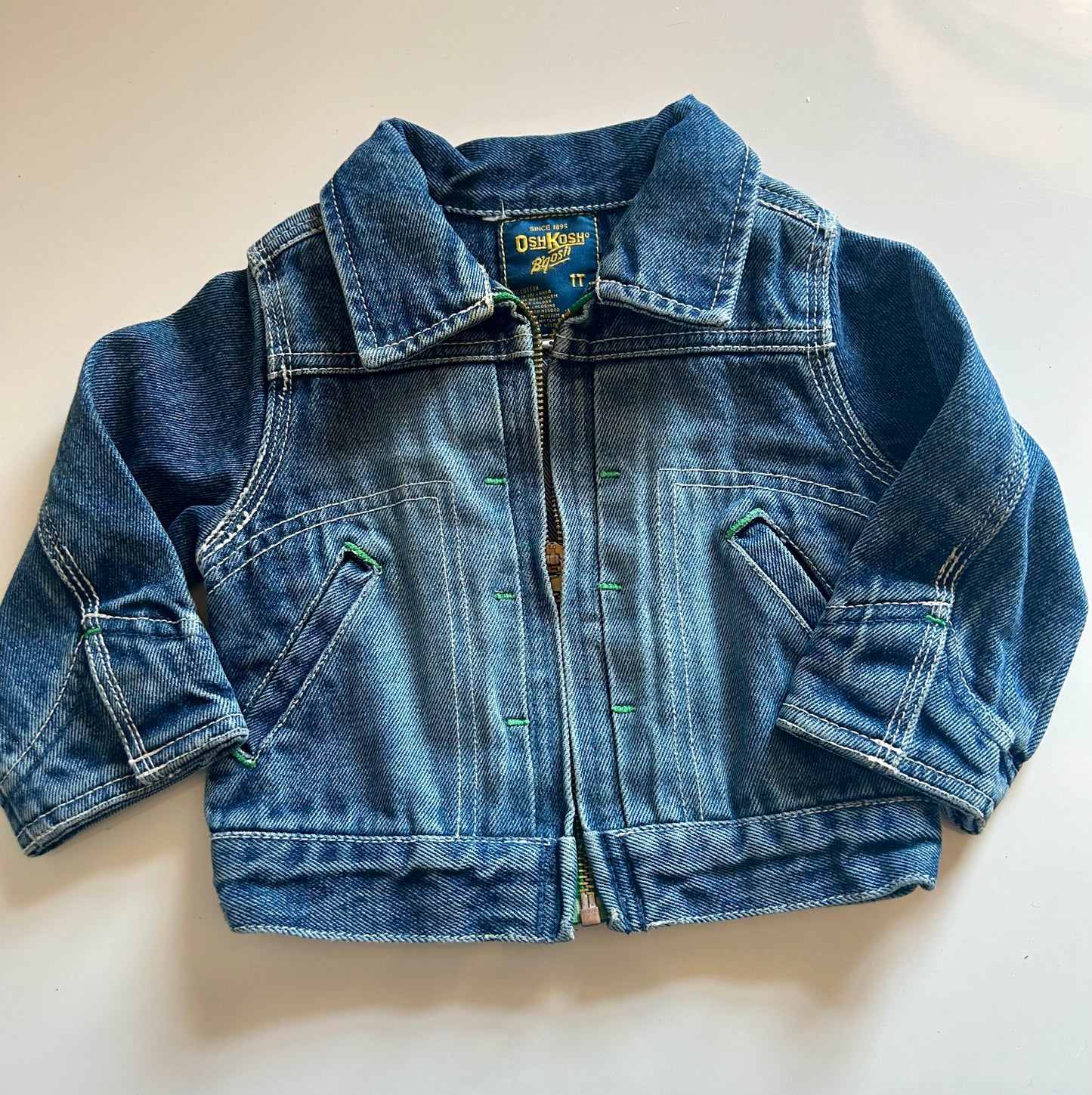 #71 Vintage Oshkosh 1T (12m) Zippered Denim Jacket