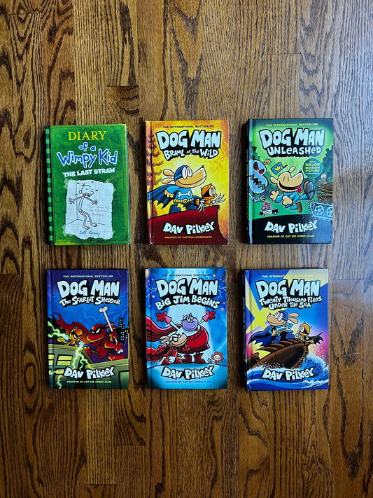 Seller #115 - Dog Man / Diary of a Wimpy Kid Book Bundle (Set of 6), VGUC