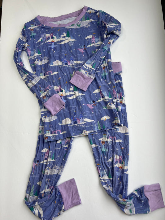 #180 Little Sleepies girls size 2T Ice princess long sleeve and pants set