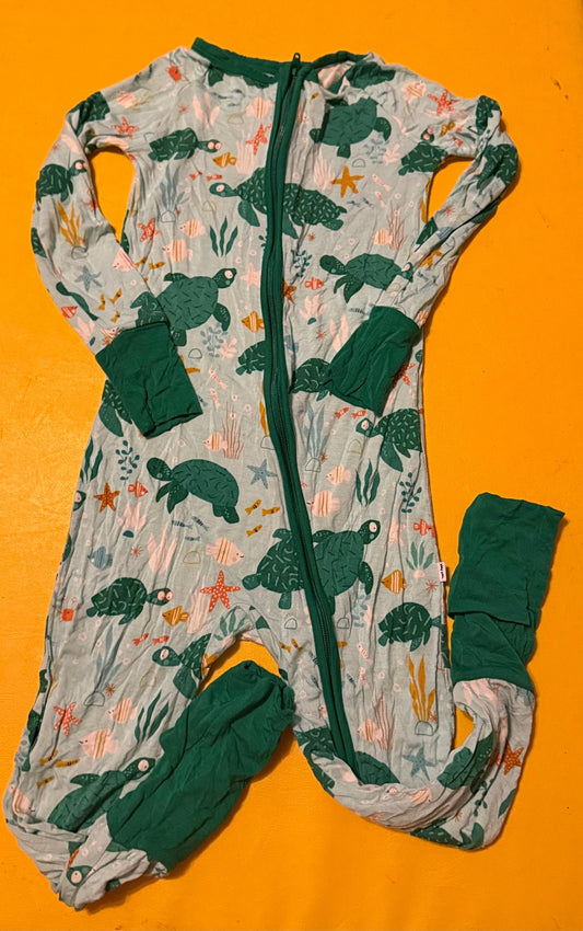 *SALE* #73 Little Sleepies Turtle Zippy Pajamas (3T)