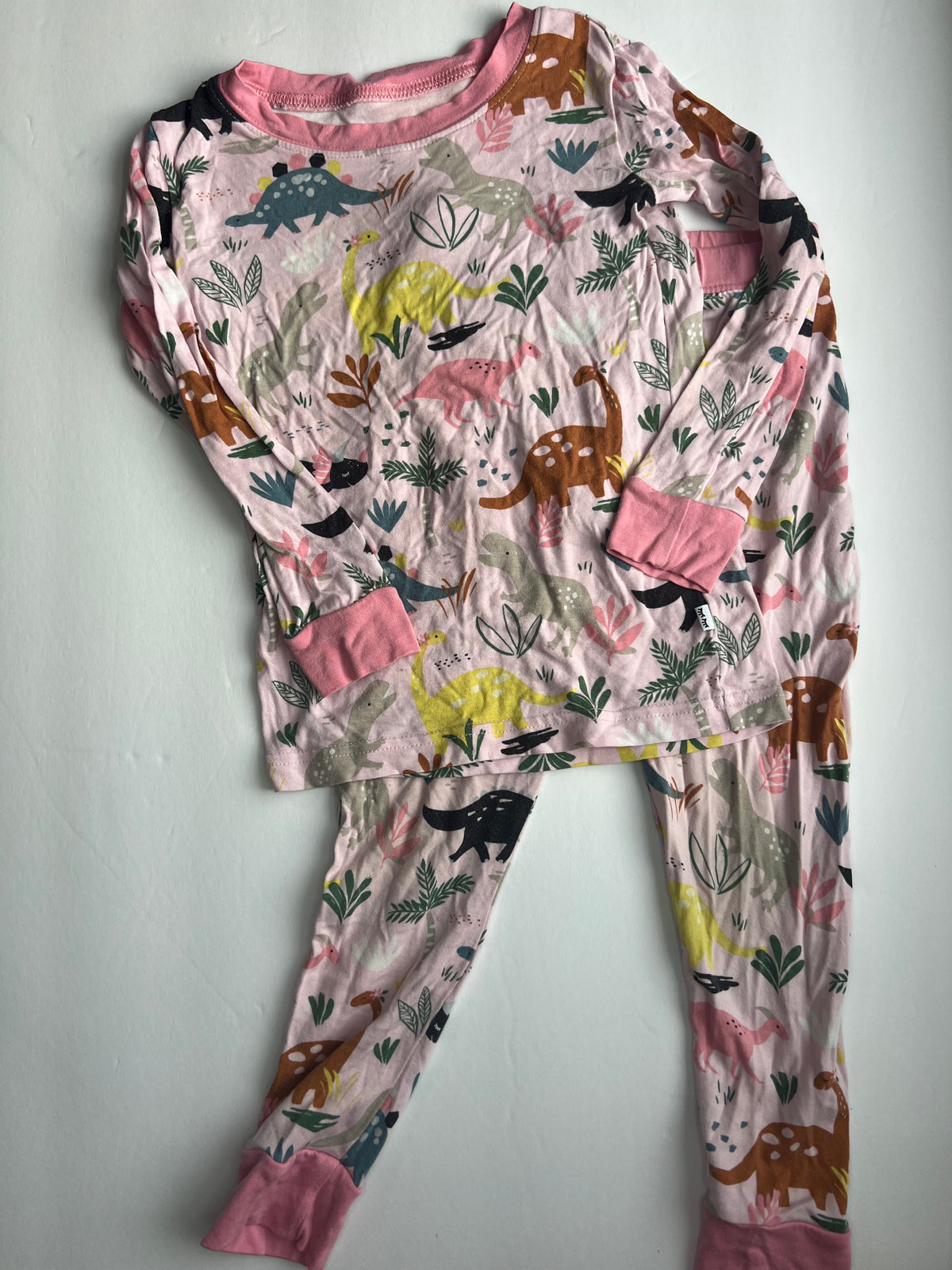 #180 Little Sleepies girls size 2T dinosaur long sleeve and pants set