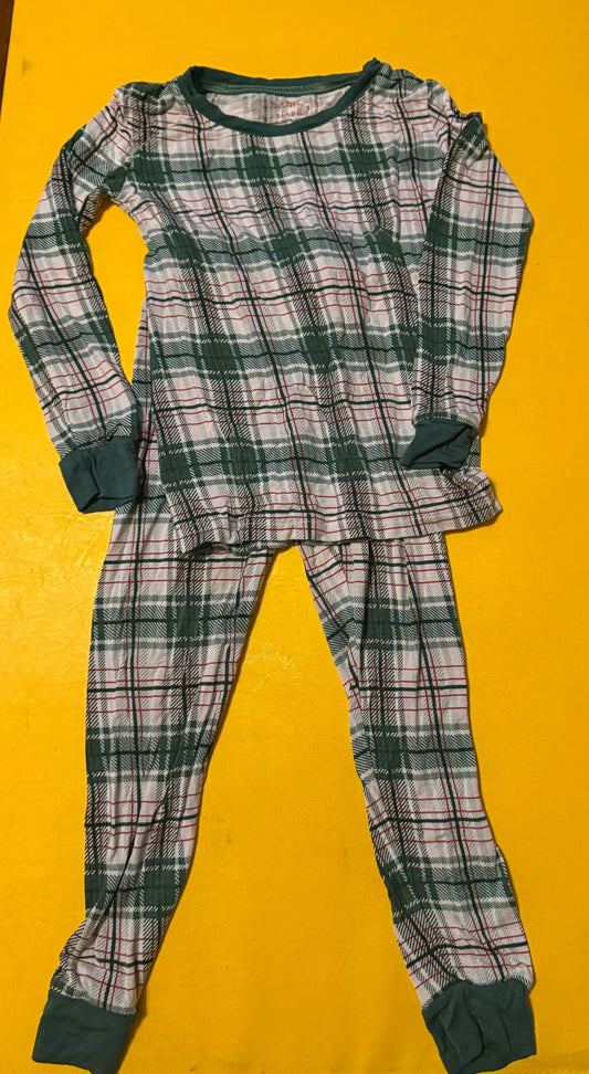 *SALE* #73 Little Sleepies Green and Red Plaid Pajamas (3T)