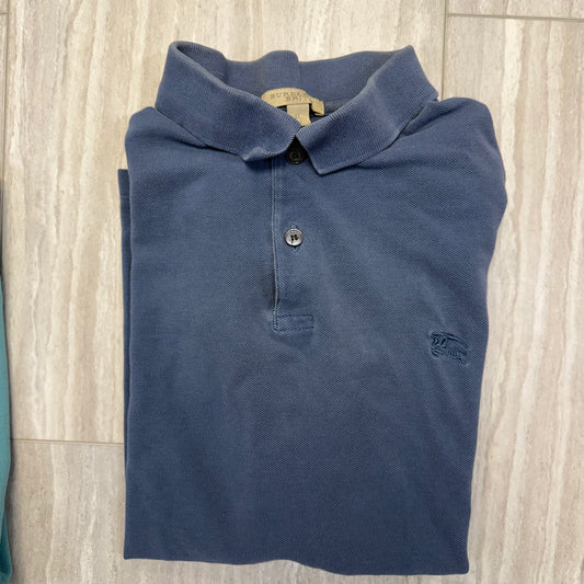 #110 Men's Burberry Brit Short-Sleeve Blue Polo Size XL - Retails $395