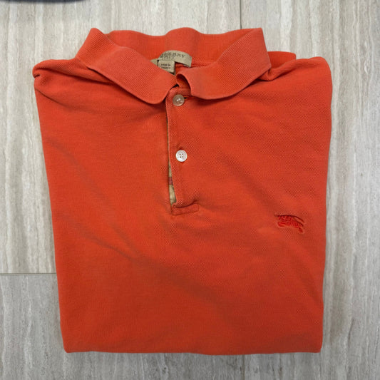 #110 Men's Burberry Brit Short-Sleeve Orange Polo Size XL - Retails $395