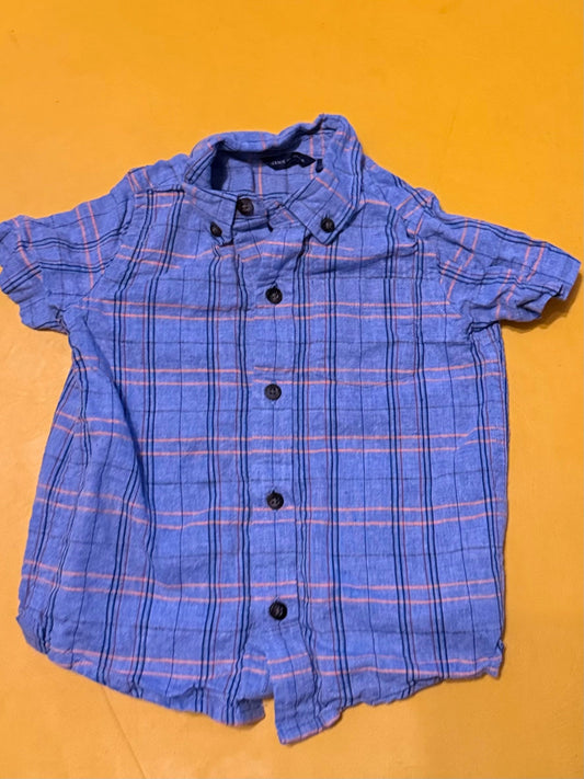 *SALE* #73 Janie and Jack Blue and orange stripe button up (2T)