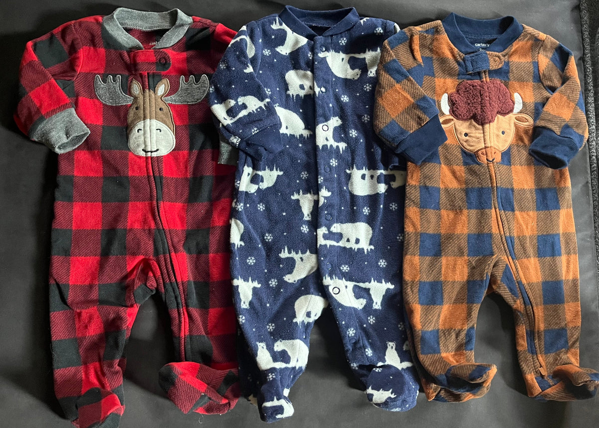 Seller #13 Carter’s boys 3 months fleece sleeper pajamas bundle