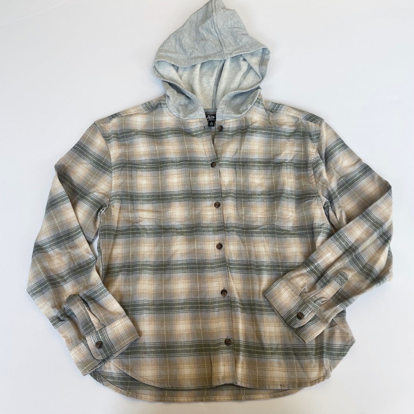 #118 | Size XL / 16-18 | Bixby Boys Plaid Hooded Button Down Shirt
