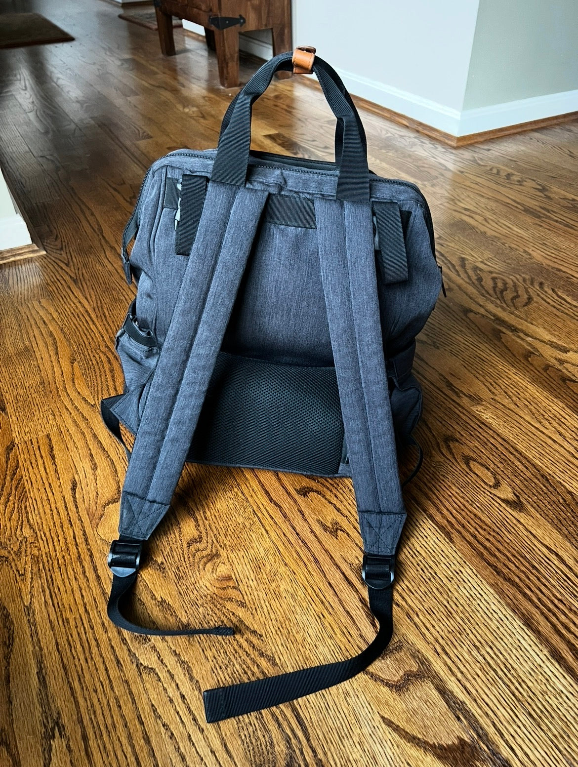 Seller #115 - Hap Tim Large Dark Gray Diaper Bag Backpack, GUC