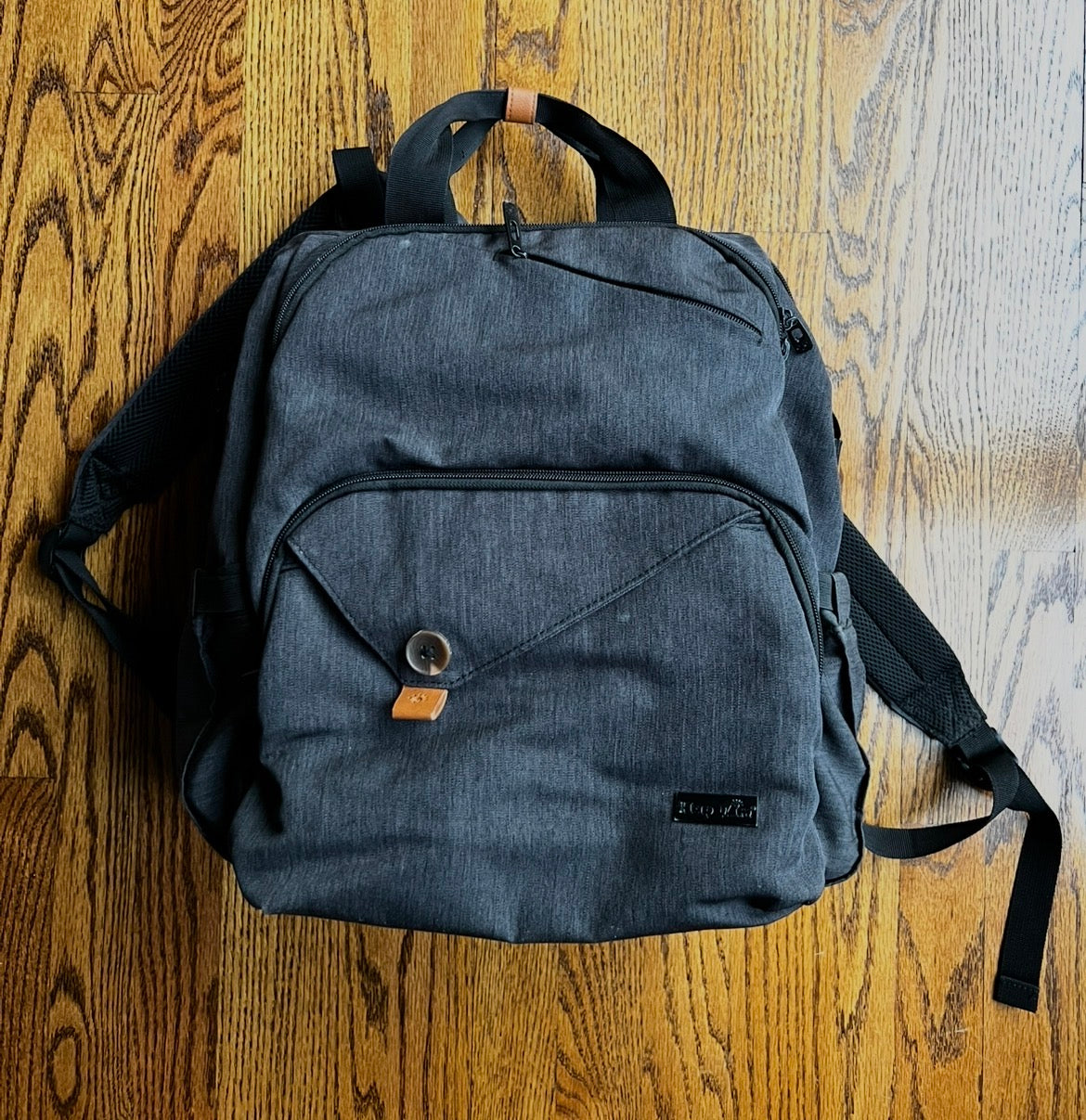 Seller #115 - Hap Tim Large Dark Gray Diaper Bag Backpack, GUC
