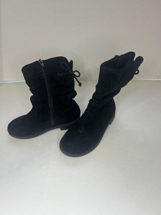 #180 Place girls size 9c black sued boots