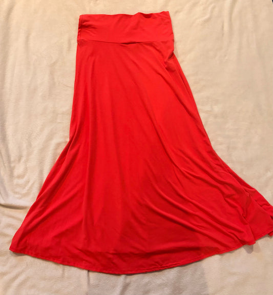 #102 - Lularoe size L coral maxi skirt