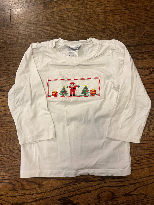 #67 Smockingbird 5T Santa shirt