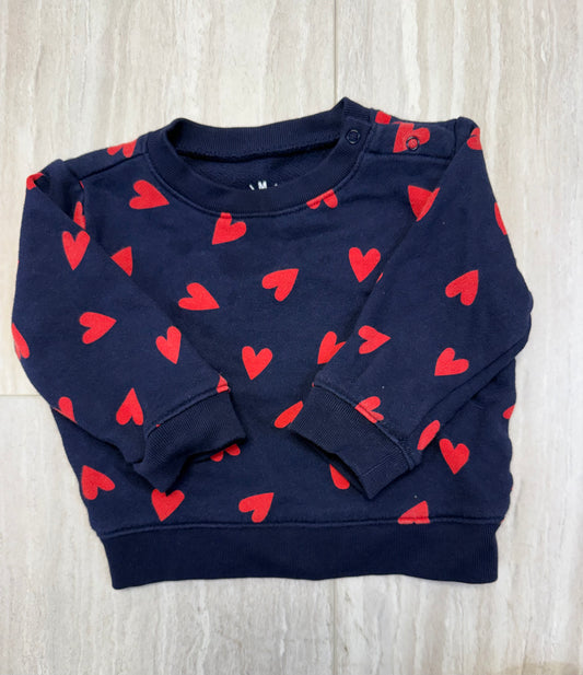 #110 Primary Heart Crewneck Sweatshirt Size 6-12 mo