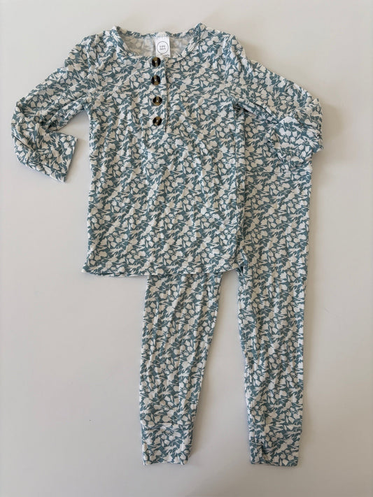 Seller #105 - Size 12-24M Girls Lou Lou & Co Lottie (Blue Floral) Top & Bottom Set - see description