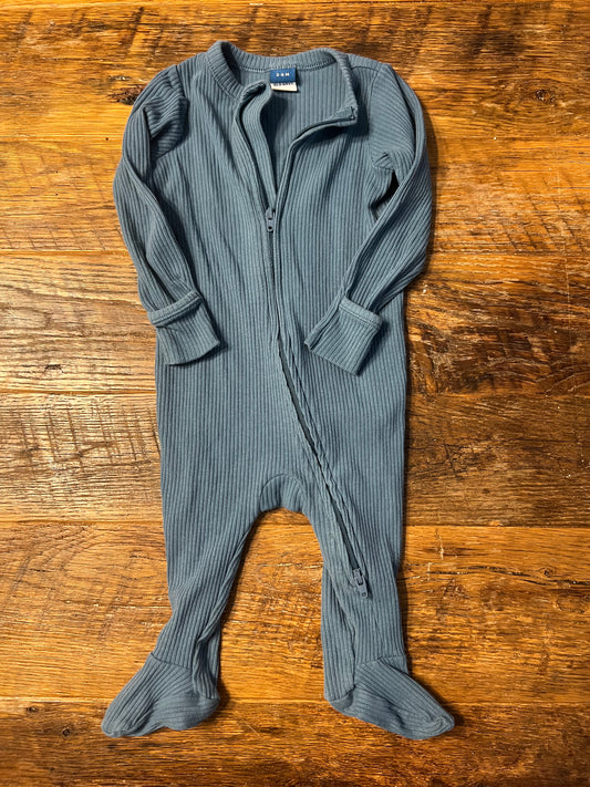 #67 Old Navy Gender Neutral Teal Long-sleeve Onesie - Size 3-6M