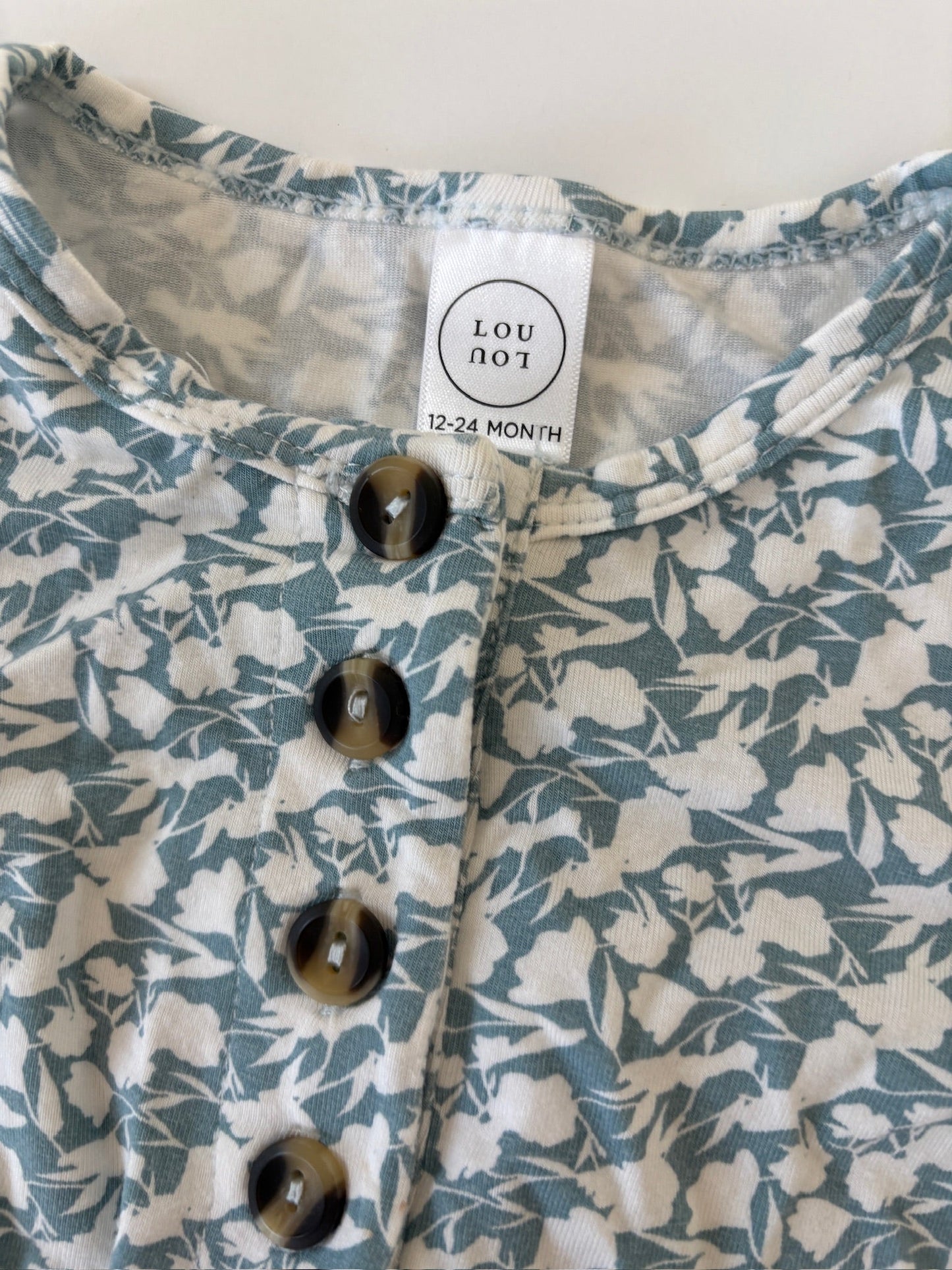 Seller #105 - Size 12-24M Girls Lou Lou & Co Lottie (Blue Floral) Top & Bottom Set - see description