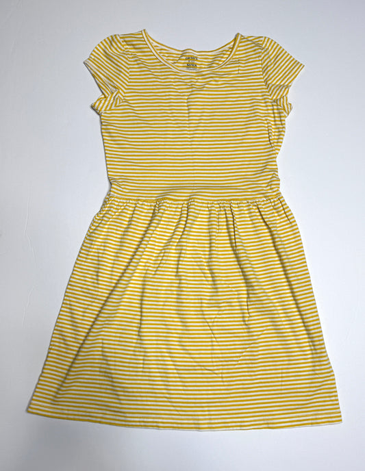 Seller 89 Girls Carters Size 12 Yellow Striped Dress VGUC