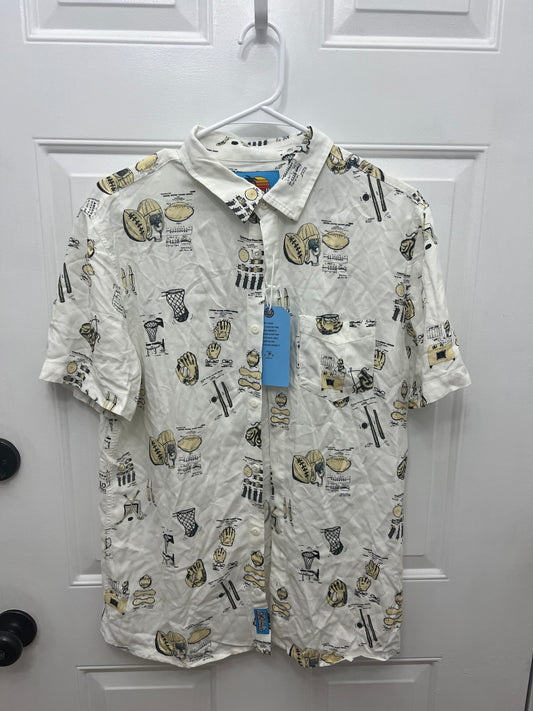 #180 NEW Balls Beachwear mens size Medium sports button up polo