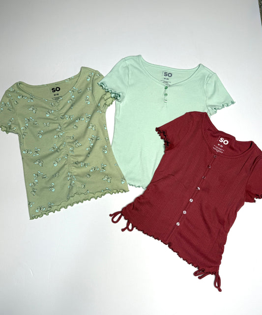 Seller 89 Girls SO Size Medium 8 Fitted Ribbed Top Bundle VGUC