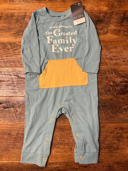 #67 Okie Doke Gender Neutral Long-sleeve "Newest Addition" Onesie - Size 9M