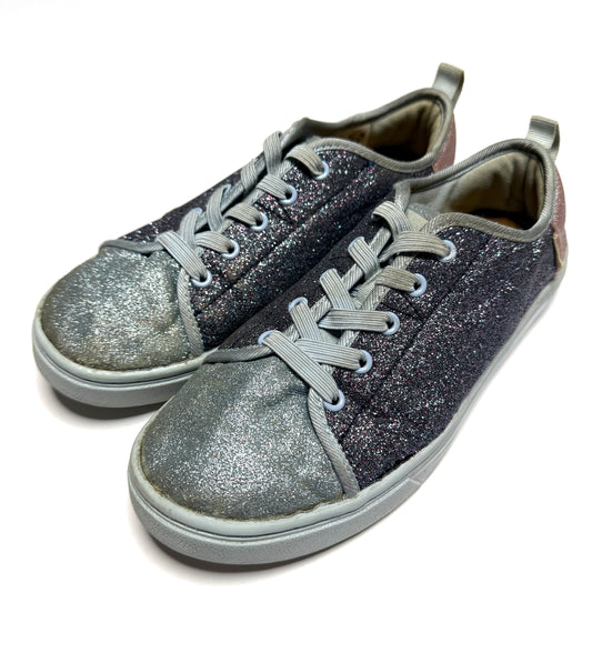 Seller 89 Girls Sparkle Toms Pull on Snakers Size 1Y VGUC