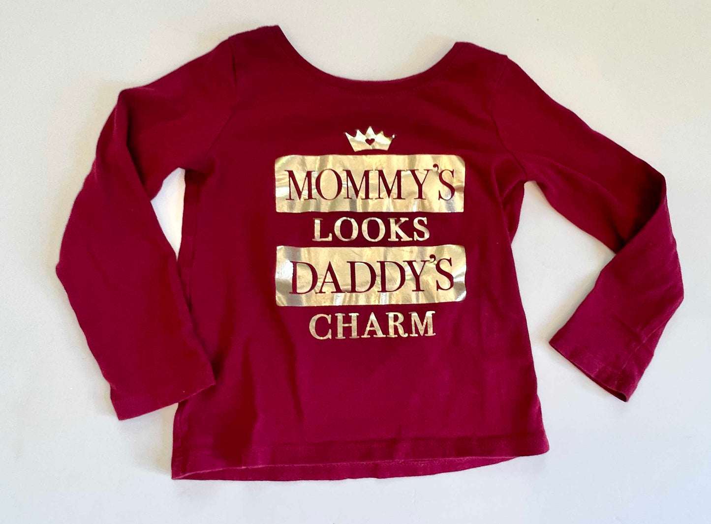 Girls 3T NEW Mommy's Looks Daddy's Charm Long Sleeve Tee Shirt NWOT