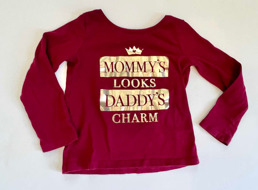 Girls 3T NEW Mommy's Looks Daddy's Charm Long Sleeve Tee Shirt NWOT