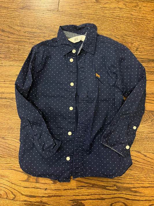 #67 H&M button up navy 4T