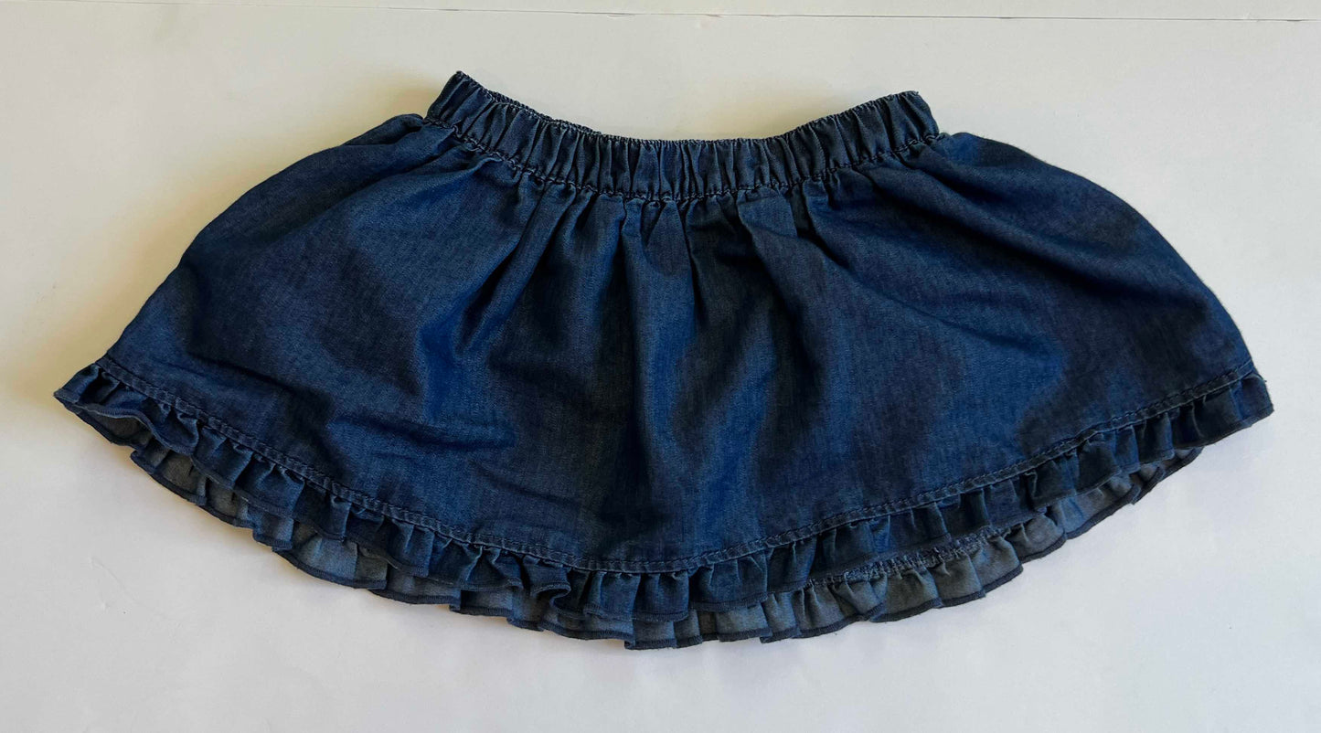 Girls 24M Skirt Blue Cotton - EUC