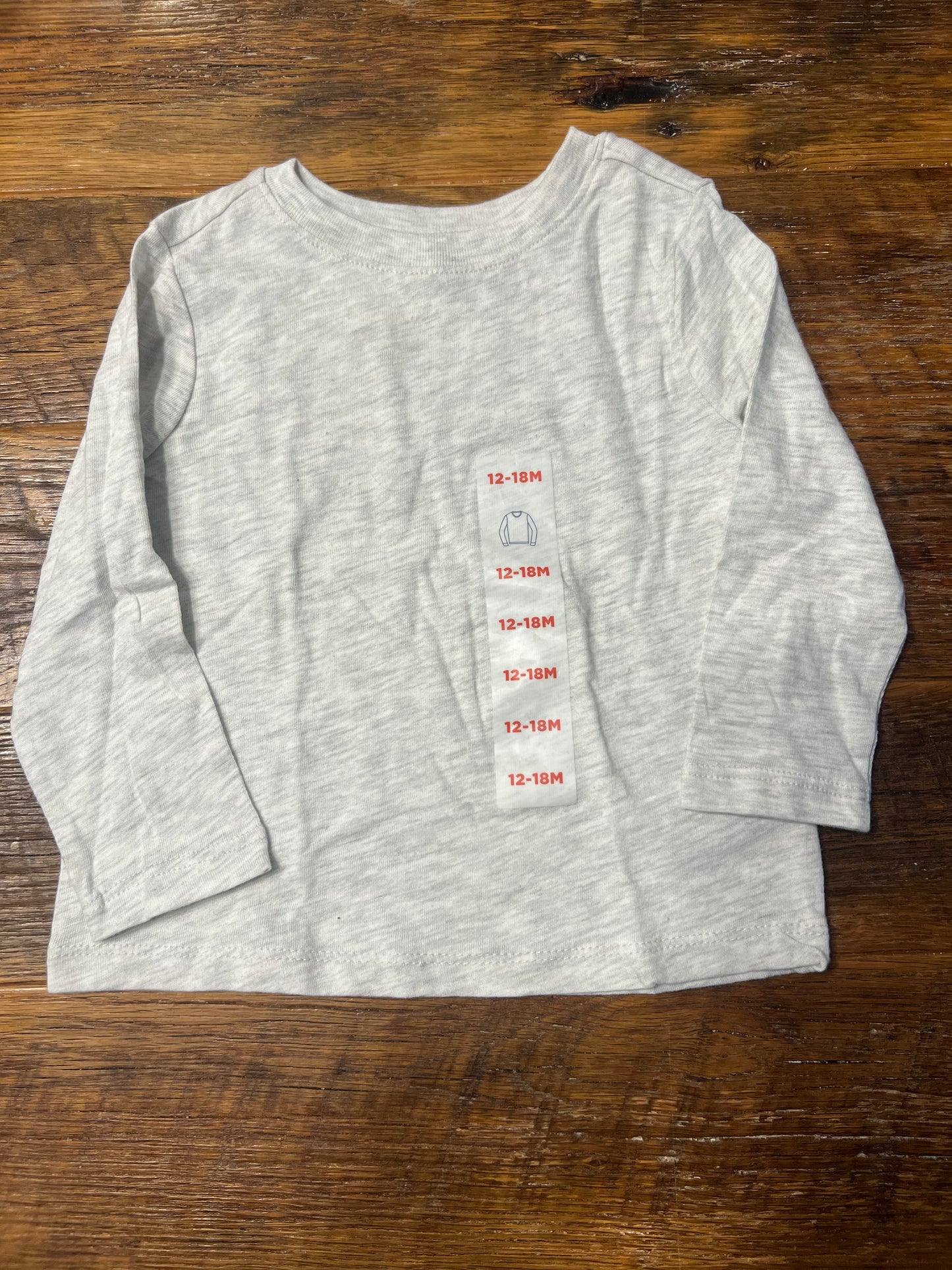 #67 Old Navy Boy's Grey Light-weight Long sleeve Shirt - Size 12-18M