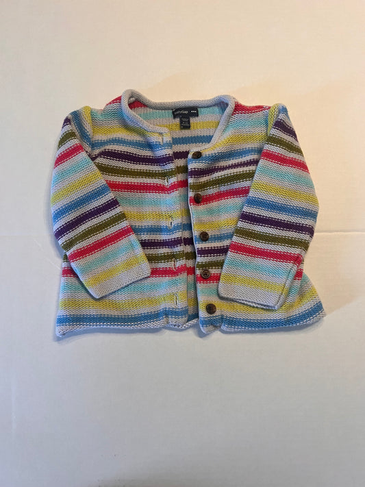 #74B - Gap Striped 6-12mo cardigan