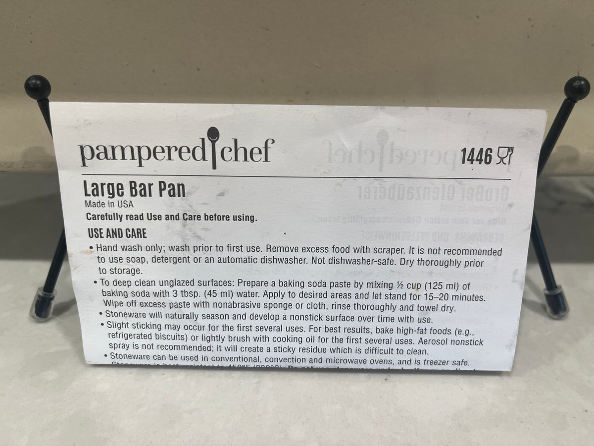 135 Pampered Chef Stone tray, comes with care instructions, never used/ BN