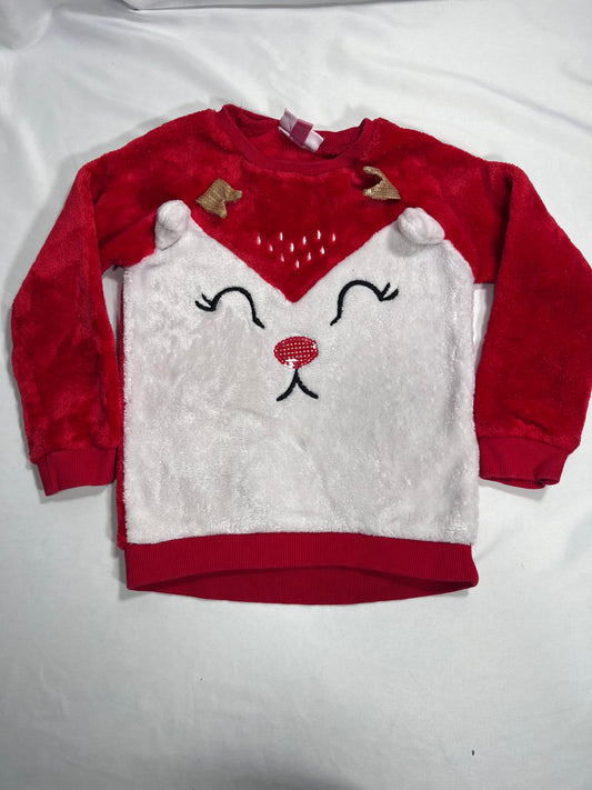 #150 REDUCED girls s/5 red Penelope and Mack plush fleece