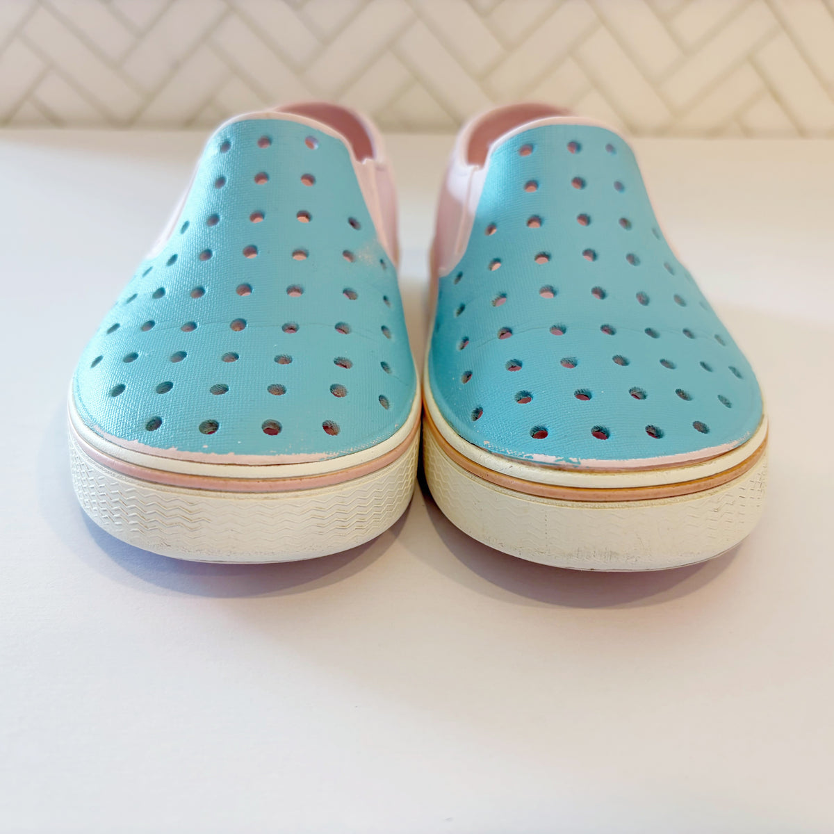 #96 | Size 12 | Native Girls Pink and Blue Shoes