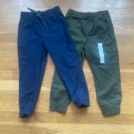 #116 boys performance cargo joggers navy green 5t