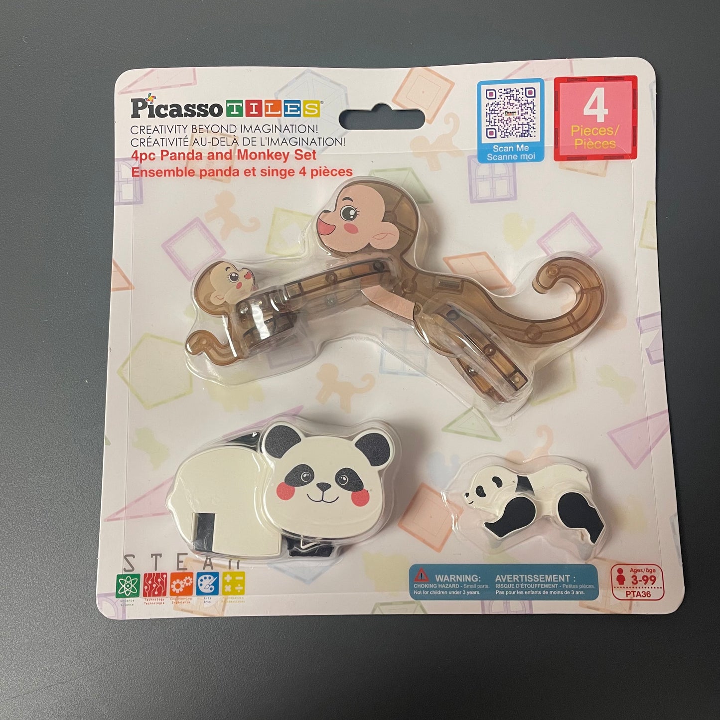#118 | Size | Picasso Tiles Panda and Monkey Set
