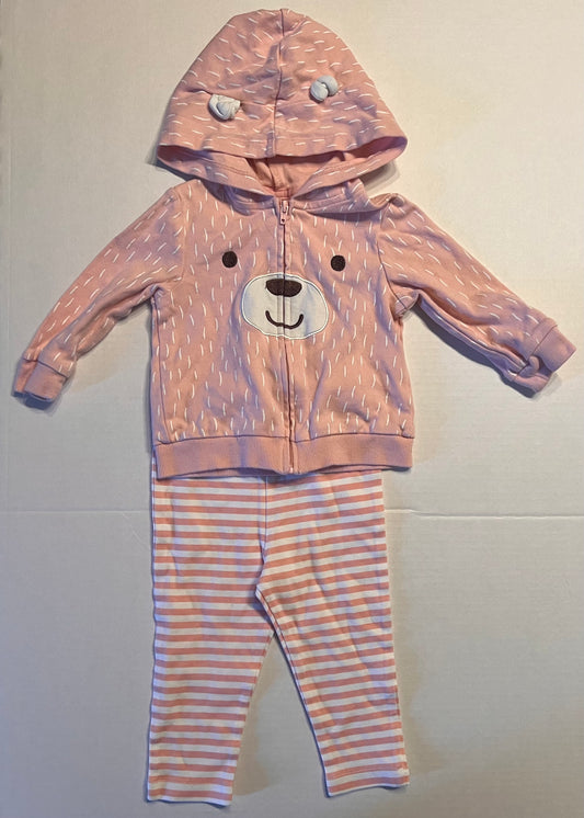 #74B - Cute hoodie and pant set - 12mo