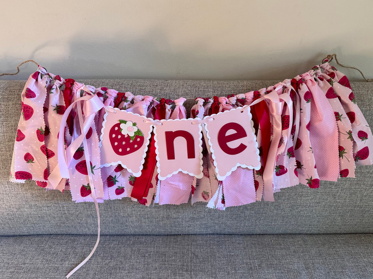 #108 First Birthday "One" Berry Banner