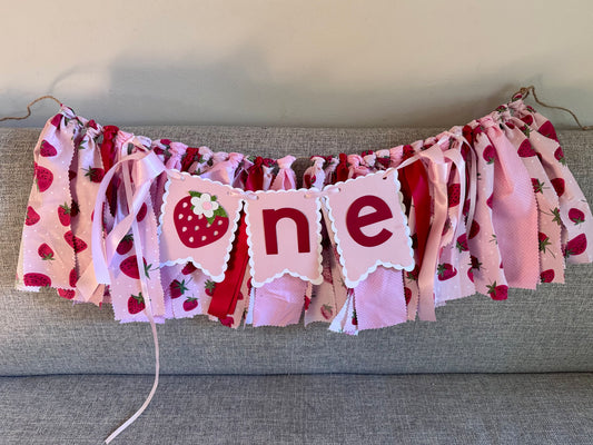 #108 First Birthday "One" Berry Banner