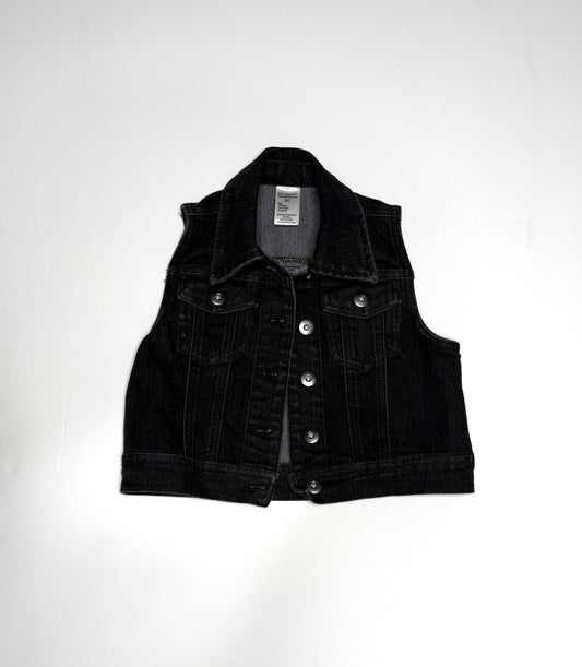 Seller 89 Girls Size Small Black Denim Vest VGUC